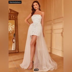 Mesh Overlay Tube Dress